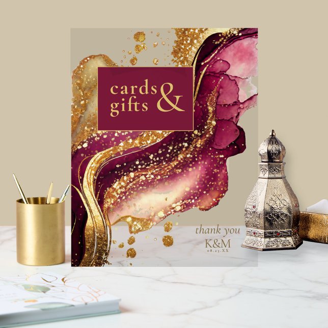 Abstract Sparkling Cards & Gifts Wine Red ID1018 Acrylic Sign (Creator Uploaded)