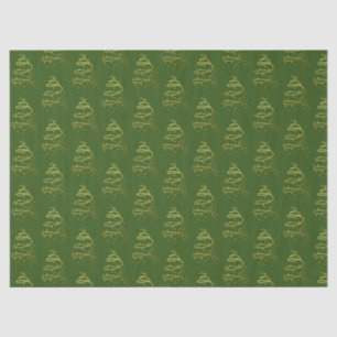 Abstract Sparkling Gold, Green Christmas Tree Tissue Paper