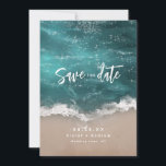 Abstract sparkling moody ocean beach wedding save the date<br><div class="desc">Modern minimalist save the date cards feature handwritten script and stylish sans serif font details, in charcoal black and white colour, simple and elegant. Great thank you cards for modern classic wedding, simple formal wedding, elegant minimalist wedding. Customise it with the font colour of your choice. See all the matching...</div>