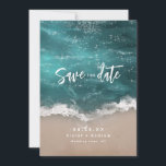 Abstract sparkling moody ocean beach wedding save the date<br><div class="desc">Modern minimalist save the date cards feature handwritten script and stylish sans serif font details, in charcoal black and white colour, simple and elegant. Great thank you cards for modern classic wedding, simple formal wedding, elegant minimalist wedding. Customise it with the font colour of your choice. See all the matching...</div>