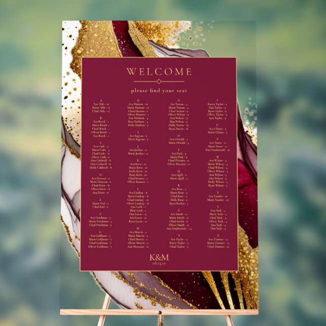 Abstract Sparkling Seating Chart Wine Red ID1018 (Neutral)