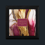 Abstract Sparkling Wedding Party Wine Red ID1018 Gift Box<br><div class="desc">This elegant ensemble in stunning wine-red tones sets a refined tone for your wedding, tantalising your guests with a glimpse of the opulent celebration that awaits. Enhanced further with the lavish sparkle of gold glitter accents, the coordinating wedding party gift box shown here provides a template to easily add your...</div>