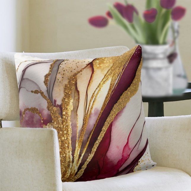 Abstract Sparkling Wine Red ID1018 Cushion (Creator Uploaded)