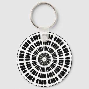 abstract spider web concentric pattern key ring