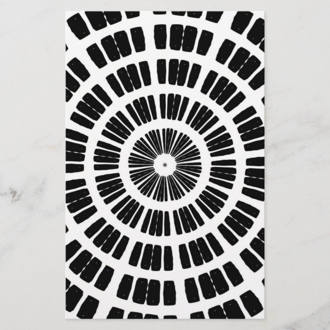 abstract spider web concentric pattern stationery (Front)