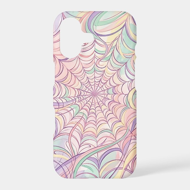 Abstract Spider Web Lace Pastel iPhone Cases (Back)