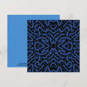 Abstract Spiny Crest Spiked In Blue Colors Pattern Card