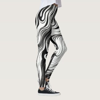 Abstract Spiral Art Black & White Swirling Ink