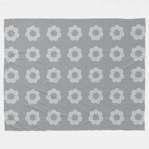Abstract Spiral Circle Pattern on Gray Fleece Blanket