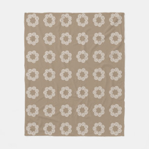 Abstract Spiral Circle Pattern on Lucky Beige Fleece Blanket