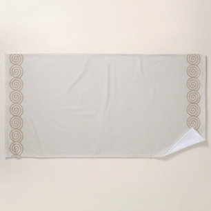 Abstract Spiral Circles on Light Sand Beige Beach Towel