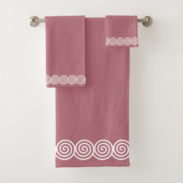 Abstract Spiral Circles on Rose Gold Bath Towel Se (Insitu)