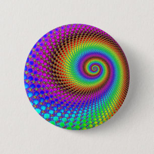 Abstract Spiral Fractal 6 Cm Round Badge