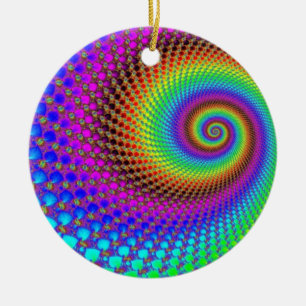 Abstract Spiral Fractal Ceramic Tree Decoration