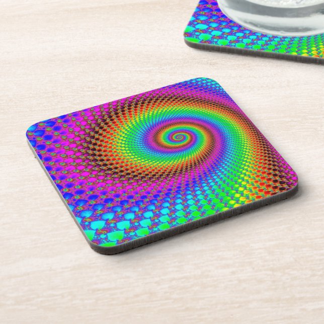 Abstract Spiral Fractal Coaster (Left Side)