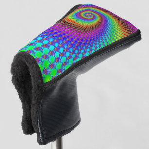 Abstract Spiral Fractal - neon coloured Golf Head Cover