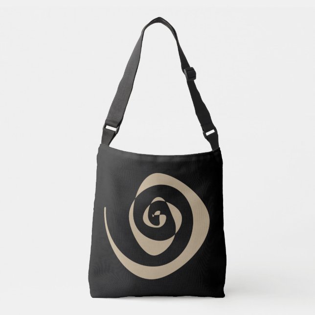 Abstract spiral modern geometric art crossbody bag (Front)