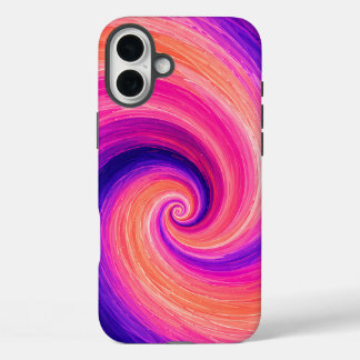 Abstract Spiral Paint Swirl Pattern iPhone 16 Plus Case