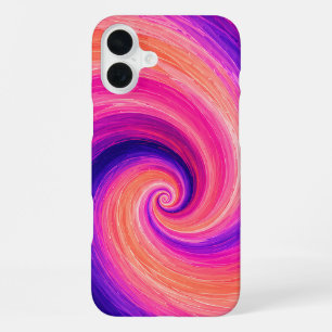Abstract Spiral Paint Swirl Pattern iPhone 16 Plus Case