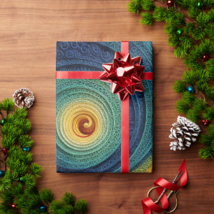 Abstract Spiral Pattern Colourful 3D Swirl Texture Wrapping Paper