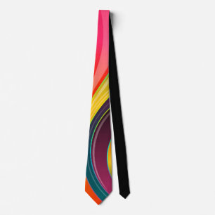 Abstract spiral rainbow colourful design tie