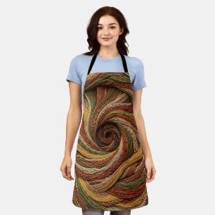 Abstract Spiral Staircase Earth Tone Thread Apron