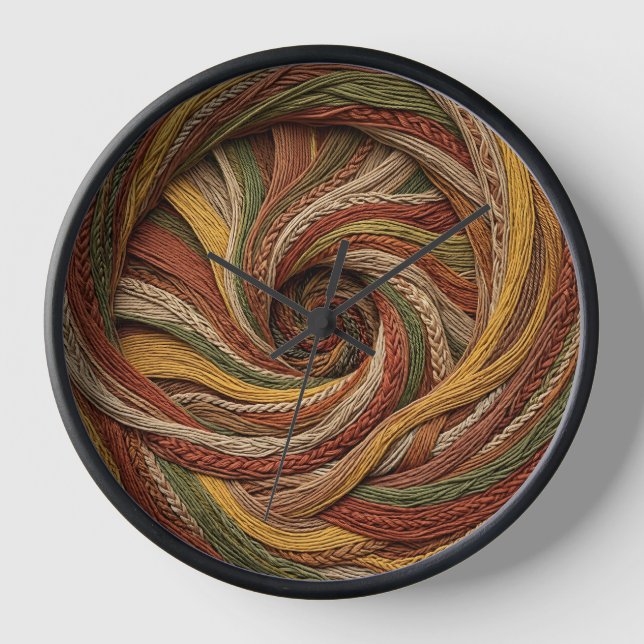 Abstract Spiral Staircase Thread Art Clocks (Front)
