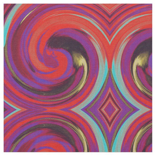 Abstract Spiral Swirl Pattern #89 Fabric (Close Up)