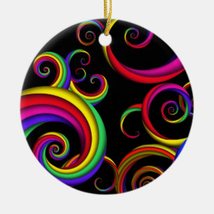 Abstract - Spirals - Inside a clown Ceramic Tree Decoration