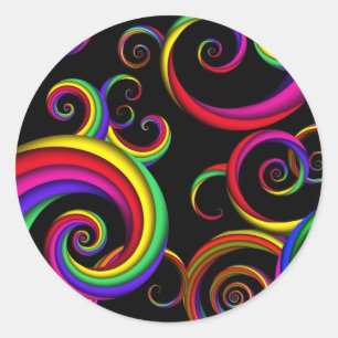 Abstract - Spirals - Inside a clown Classic Round Sticker