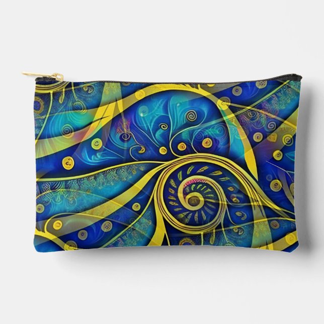 Abstract Spirals of Energy - seamless pattern 1 Accessory Pouch (Front)