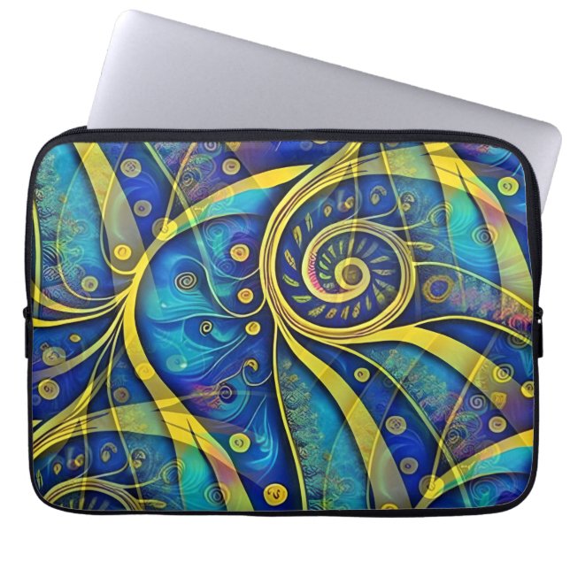 Abstract Spirals of Energy - seamless pattern 1 Laptop Sleeve (Front)