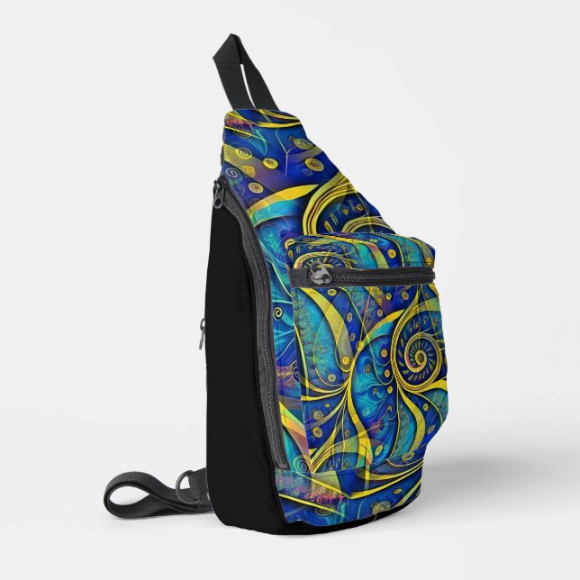 Abstract Spirals of Energy - seamless pattern 1 Sling Bag (Left Corner)