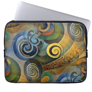 Abstract Spirals of Energy - seamless pattern 3 Laptop Sleeve