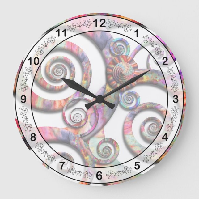 Abstract - Spirals - Wonderland Large Clock (Front)