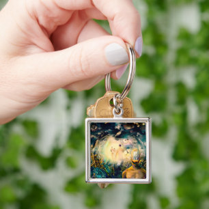 Abstract spiritual dreams key ring
