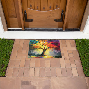 Abstract Spiritual Nature Tree of Life Doormat