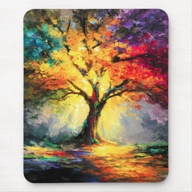 Abstract Spiritual Nature Tree of Life Mouse Mat (Front)