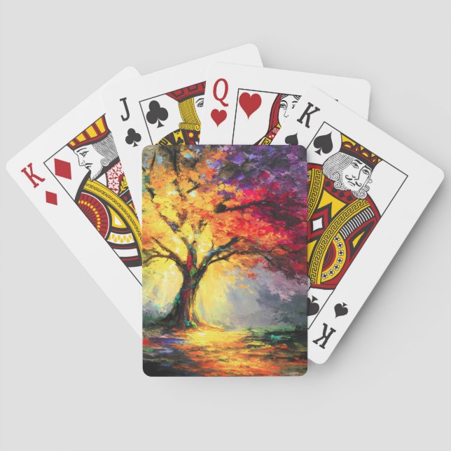 Abstract Spiritual Nature Tree of Life Playing Cards (Back)