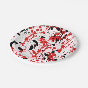 Abstract Splash and Drip Paper Plate