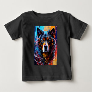 Abstract splash colour dog baby T-Shirt