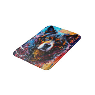 Abstract splash colour dog bath mat