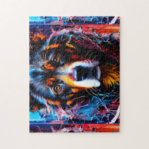 Abstract splash colour dog jigsaw puzzle