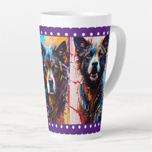 Abstract splash colour dog   latte mug