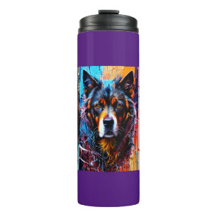 Abstract splash colour dog     thermal tumbler