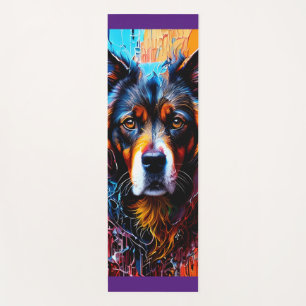 Abstract splash colour dog   yoga mat