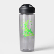 Abstract Splash Green Plastic Water Bottle