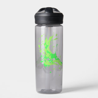 Abstract Splash Green Plastic Water Bottle