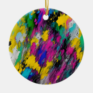 Abstract splash of paint ceramic tree decoration