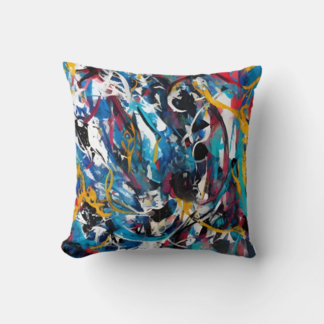 Abstract splash of paint cushion (Front)